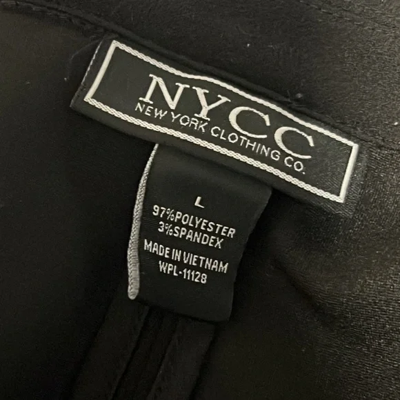 NYCC Black Blazer Single Button Jacket Women’s Size LARGE Rolled 3/4 Sleeves - Picture 2 of 12